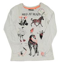 Nové - Bílé triko se zvířaty Next