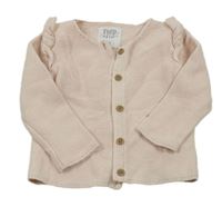 Světlerůžový propínací svetr s volánky F&F