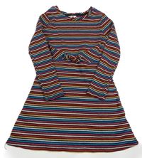 Černo-barevné pruhované žebrované šaty s uzlem M&Co.