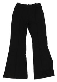 Černé elastické flare kalhoty