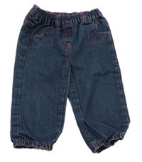 Tmavomodré cuff rifle se srdíčky