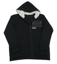 Černá propínací mikina s nápisem a kapucí LC Waikiki