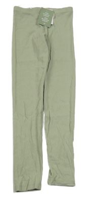 Nové - Zelenošedé žebrované legíny H&M