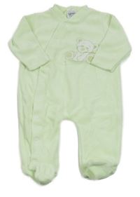 Zelenkavý sametový overal s medvědem