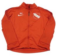 Červená sportovní propínací funkční mikina s potiskem Nike