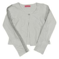 Bílé teplákové bolerko s třpytivým pruhem na rukávech