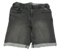 Tmavošedé teplákové riflové kraťasy Hema