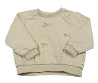 Béžová třpytivá mikina s mašlemi