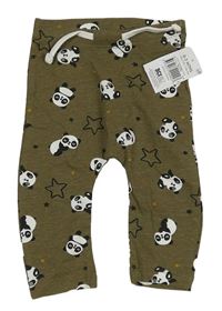 Nové - Khaki lehké tepláky s pandami Matalan