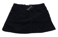 Nové - Tmavomodrá manšestrová sukně Dunnes