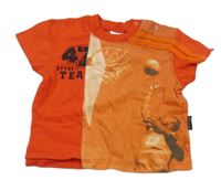 Červeno-oranžové tričko s basketbalistou Kanz