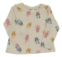 Světlebéžové triko s Bluey H&M