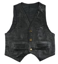 Černá koženková slavnostní vesta