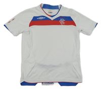 Bílé sportovní tričko s pruhy a výšivkou Umbro
