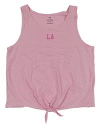 Růžový crop top s písmeny H&M