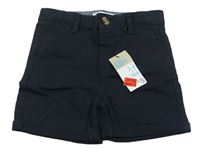 Tmavomodré plátěné chino kraťasy Primark