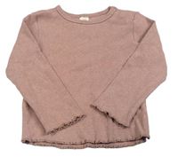 Starorůžové žebrované triko H&M