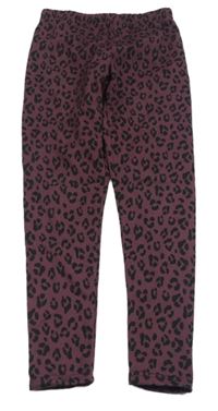 Fialovo-černé leopardí thermo legíny Y.F.K.