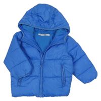 Modrá prošívaná zimní bunda s kapucí Everyday