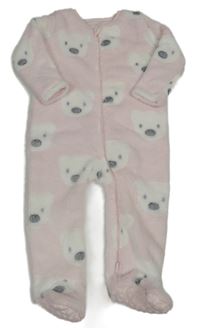 Světlerůžový plyšový overal s medvědy Nutmeg