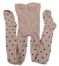 Světlerůžové punčocháče se srdíčky H&M