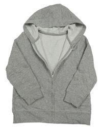 Šedá melírovaná propínací mikina s kapucí George