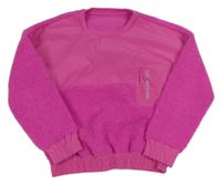 Růžová huňatá mikina s nápisem dunnes