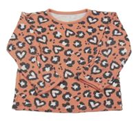 Růžovo-šedé leopardí triko George