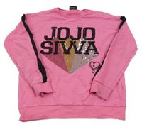 Růžová mikina s nápisem a flitry