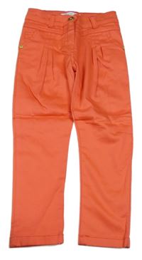 Korálové plátěné kalhoty 