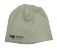 Smetanová pletená čepice s nápisem 