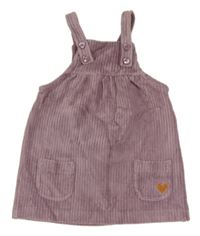 Lila žebrované sametové laclové šaty S. Oliver