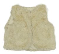 Smetanová kožešinová podšitá vesta H&M