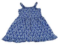 Modro-bílé vzorované lehké šaty s volánkem Next