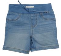 Modré riflové kraťasy s úpletovým pasem Primark