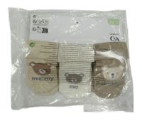 Nové - 3x smetanovo-béžové ponožky s medvědy C&A