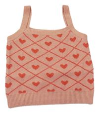 Růžový vlněný top se srdíčky Primark