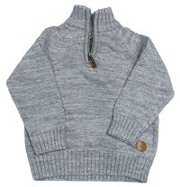 Šedý melírovaný svetr H&M