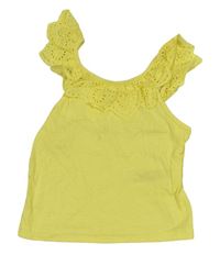 Žlutý crop top s madeirou Primark
