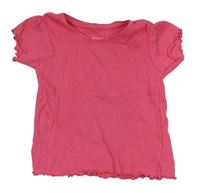 Růžové žebrované tričko Primark