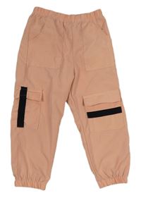 Růžové cargo cuff kalhoty Shein