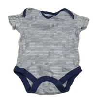 Bílo-tmavomodré pruhované body F&F