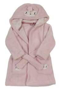 Světlerůžový plyšový župan s kapucí a čumáky Orsolino