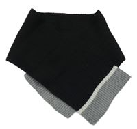 Černo-šedo-bílá žebrovaná šála George