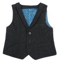 Tmavošedá vlněná podšitá vesta M&S