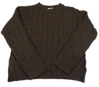 Hnědý vzorovaný vlněný svetr H&M