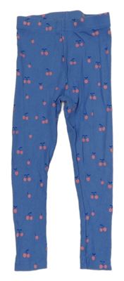 Modré žebrované legíny s třešněmi George