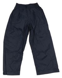 Tmavomodré šusťákové voděodolné kalhoty 