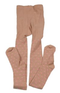 Starorůžové punčocháče se srdíčky 