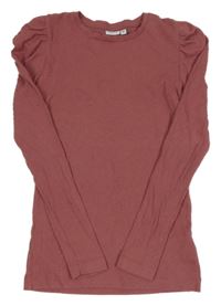 Starorůžové žebrované triko Name it